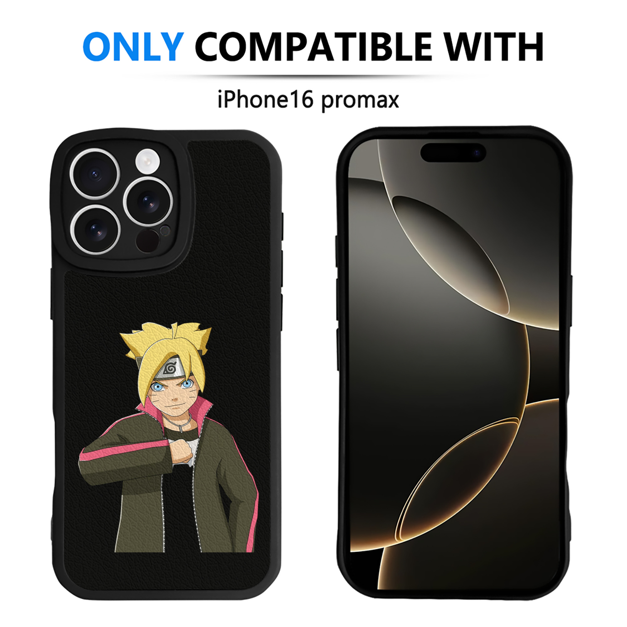 （画像用） NARUTO -ナルト- うずまき ボルト Uzumaki Boruto 【iPhone 16シリーズ対応】シリコンスマホケース（レザー調） 材質：シリコン